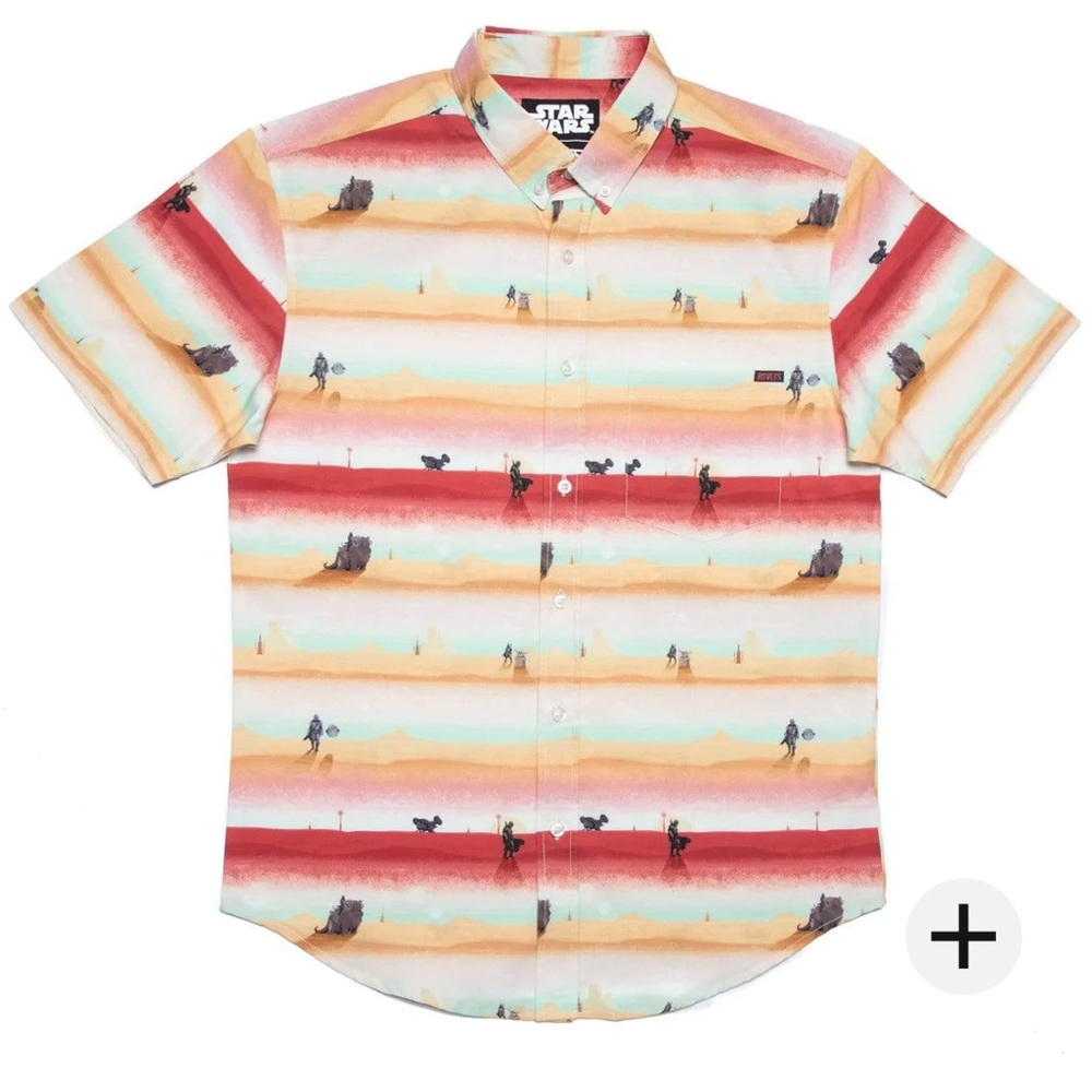 Men’s large mandalorian rsvlts button up shirt Disney